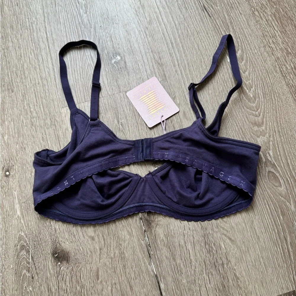 Savage X Fenty Purple Underwire Bra Lace Trim Adjustable Straps Women Size 36C - Picture 8 of 9